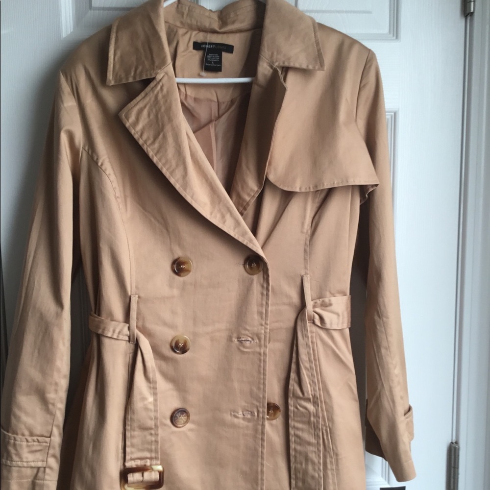 NWT ROBERT LOUIS KHAKI TRENCH COAT